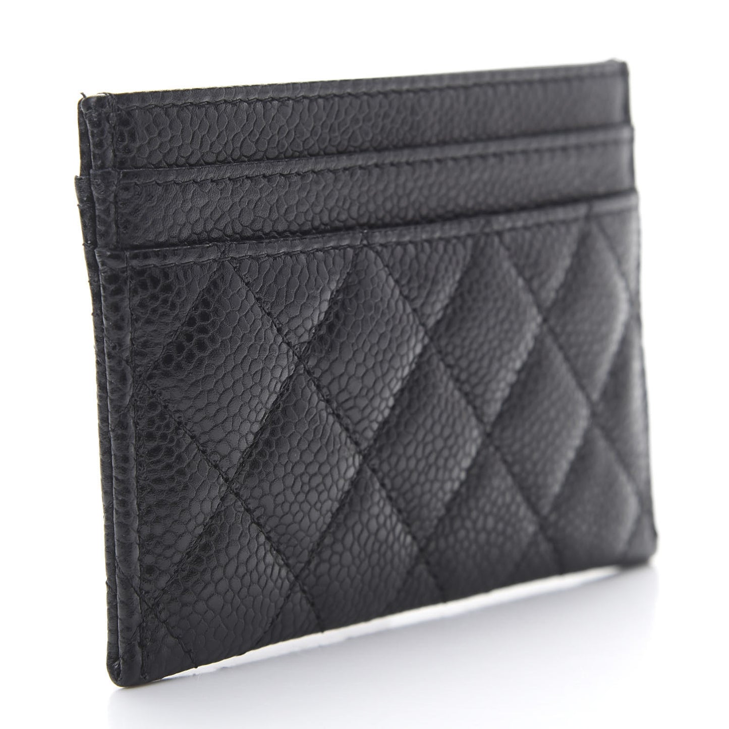 Caviar Quilted Boy Card Holder Black