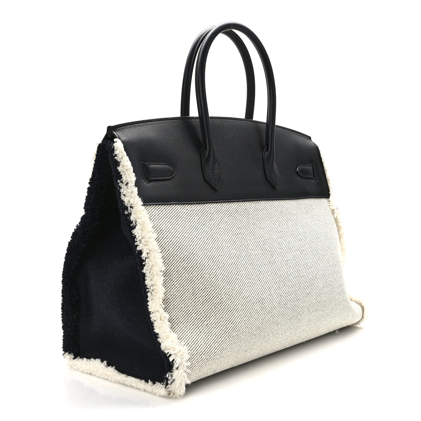 Swift Twill H Fray Fray Birkin 35 Black Ecru