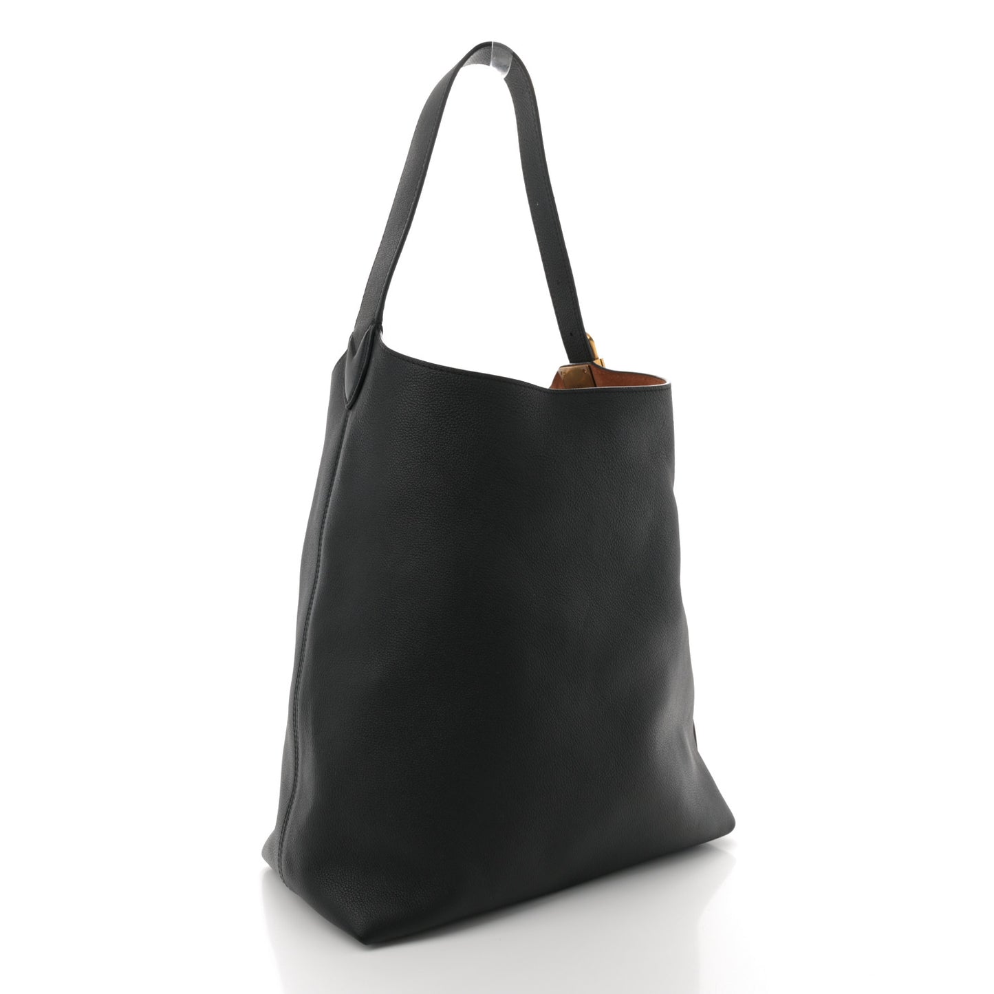 Grained Calfskin Low Key Hobo MM Black