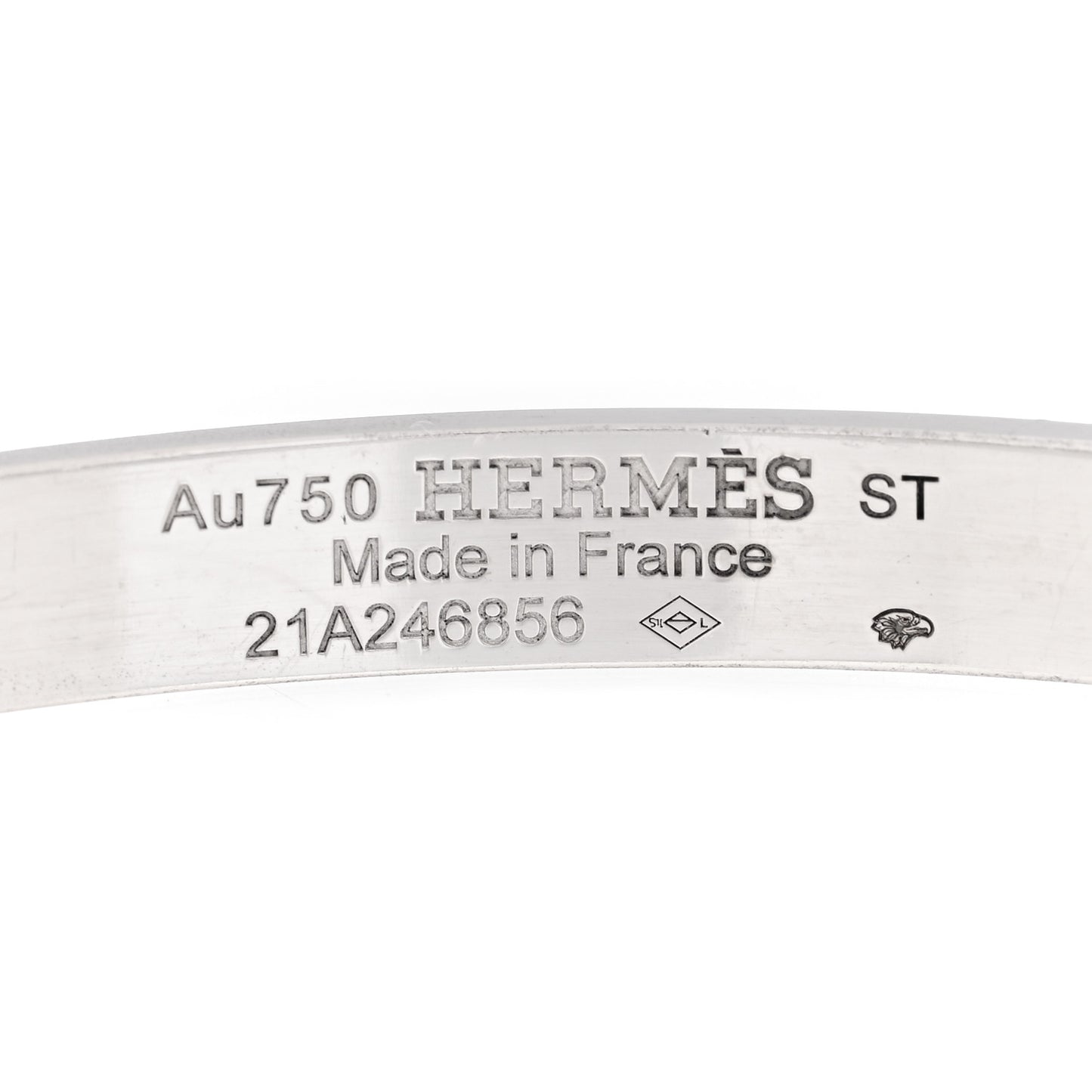 18K White Gold Diamond PM H D'Ancre Bracelet ST