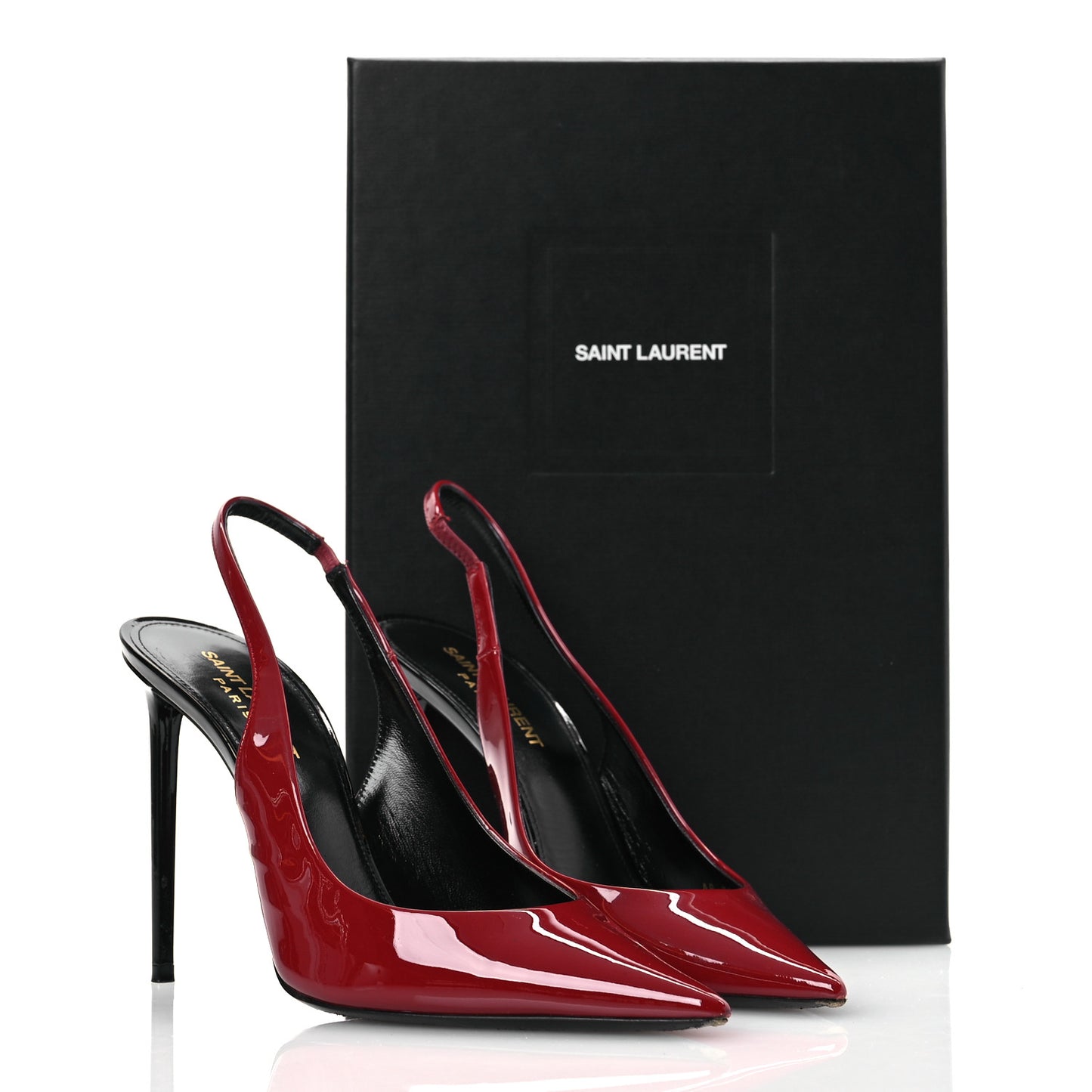 Patent Calfskin Zoe 105 Slingback Pump 39 Opyum Red