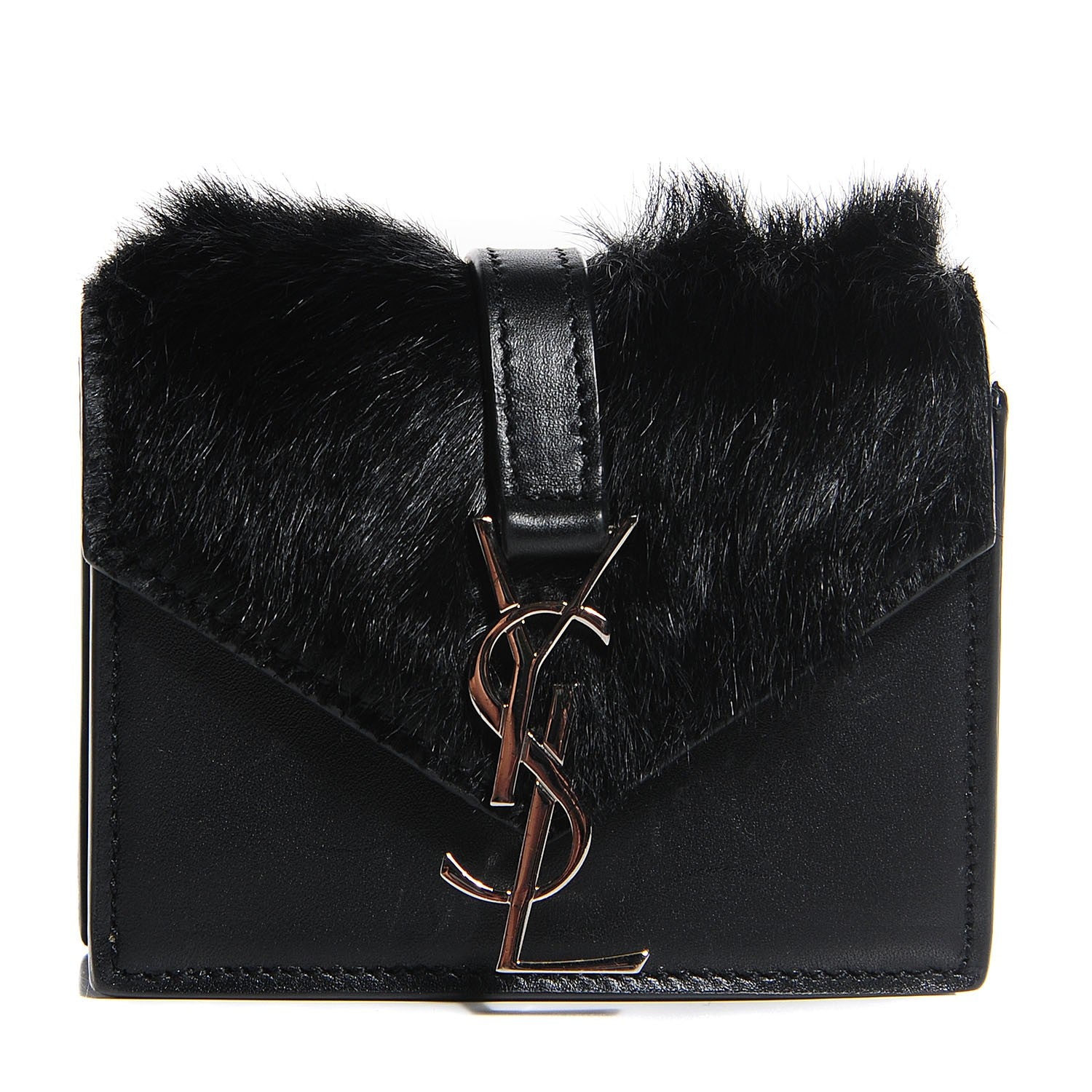 Saint Laurent Calfskin Pony Hair Mini Candy Crossbody Black 1 of 8