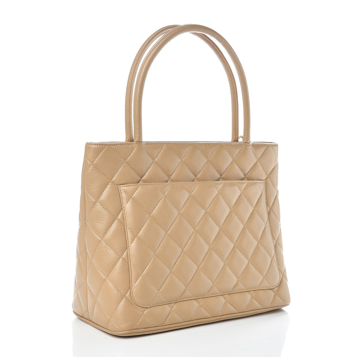 Caviar Quilted Medallion Tote Beige