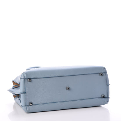 MCM Grained Calfskin Large Milla Tote Sky Blue 4 of 11