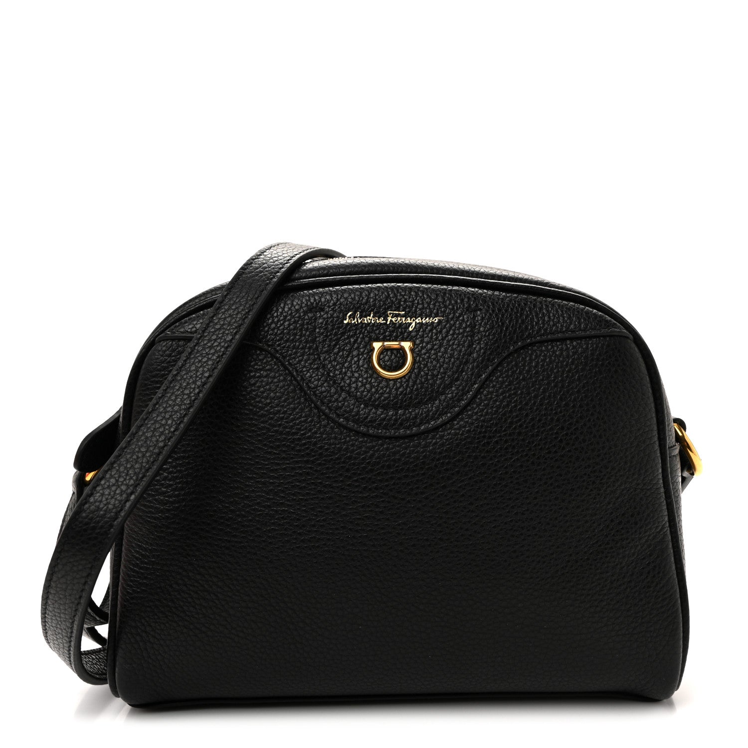 Salvatore Ferragamo Calfskin Travel Camera Crossbody Bag Black 1 of 10
