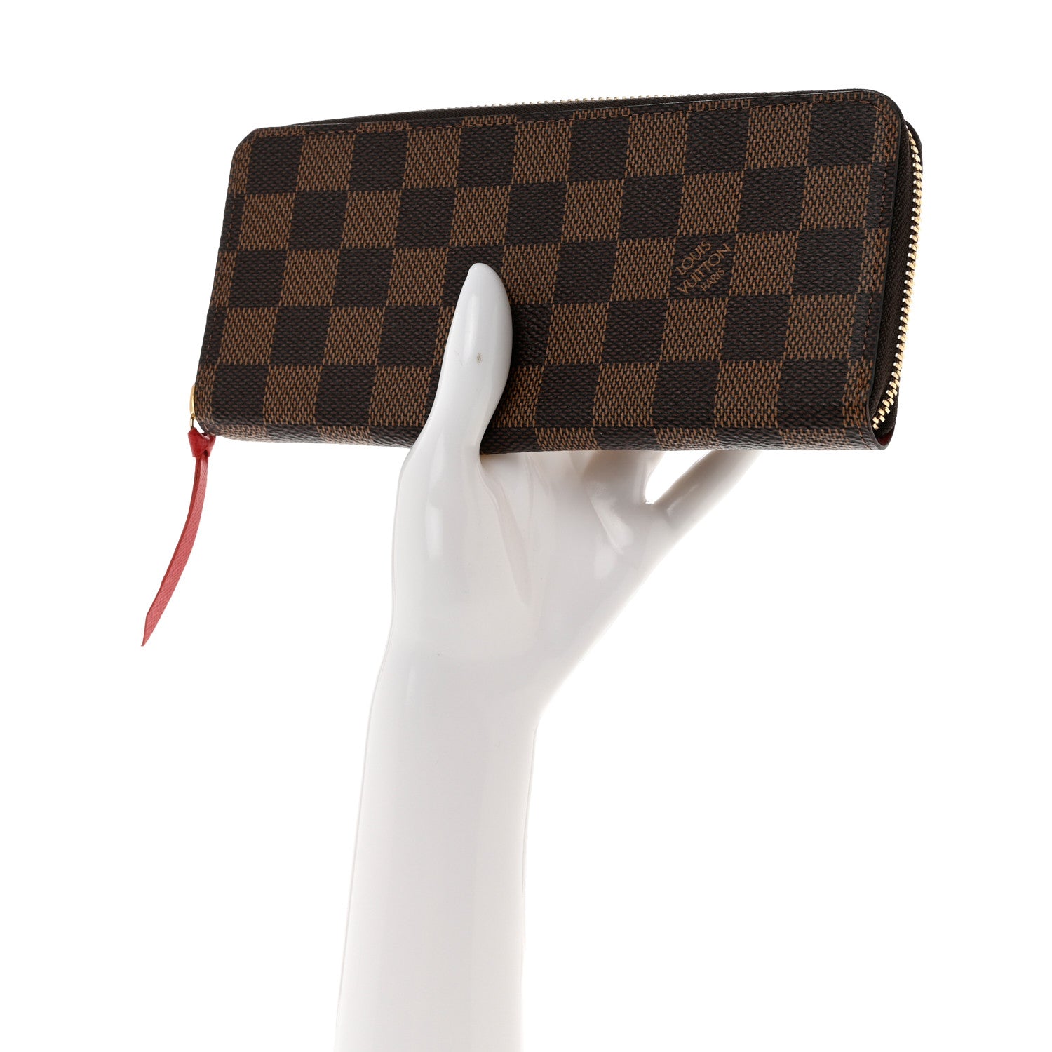 Louis Vuitton Damier Ebene Clemence Wallet Cherry 2 of 6