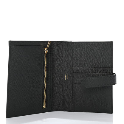 Hermes Epsom Bearn Compact Wallet Black 5 of 6