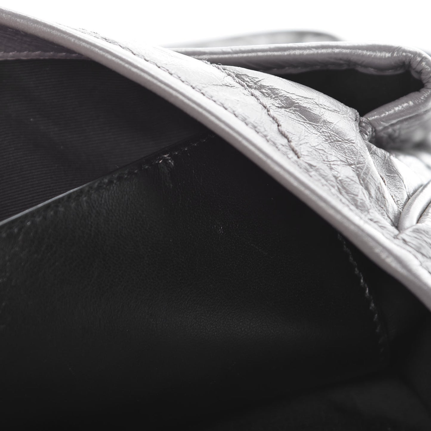 Crinkled Calfskin Matelasse Monogram Medium Niki Chain Satchel Fog