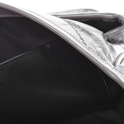 Saint Laurent Crinkled Calfskin Matelasse Monogram Medium Niki Chain Satchel Fog 9 of 13
