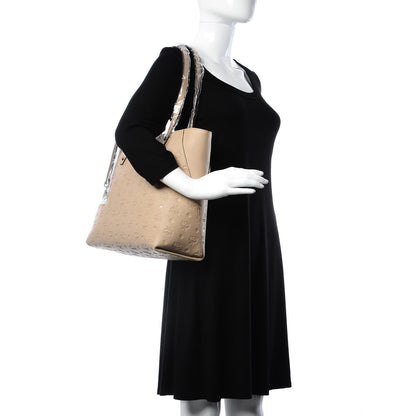 MCM Calfskin Ottomar Monogram Medium Klara Top Zip Tote New Beige 2 of 12