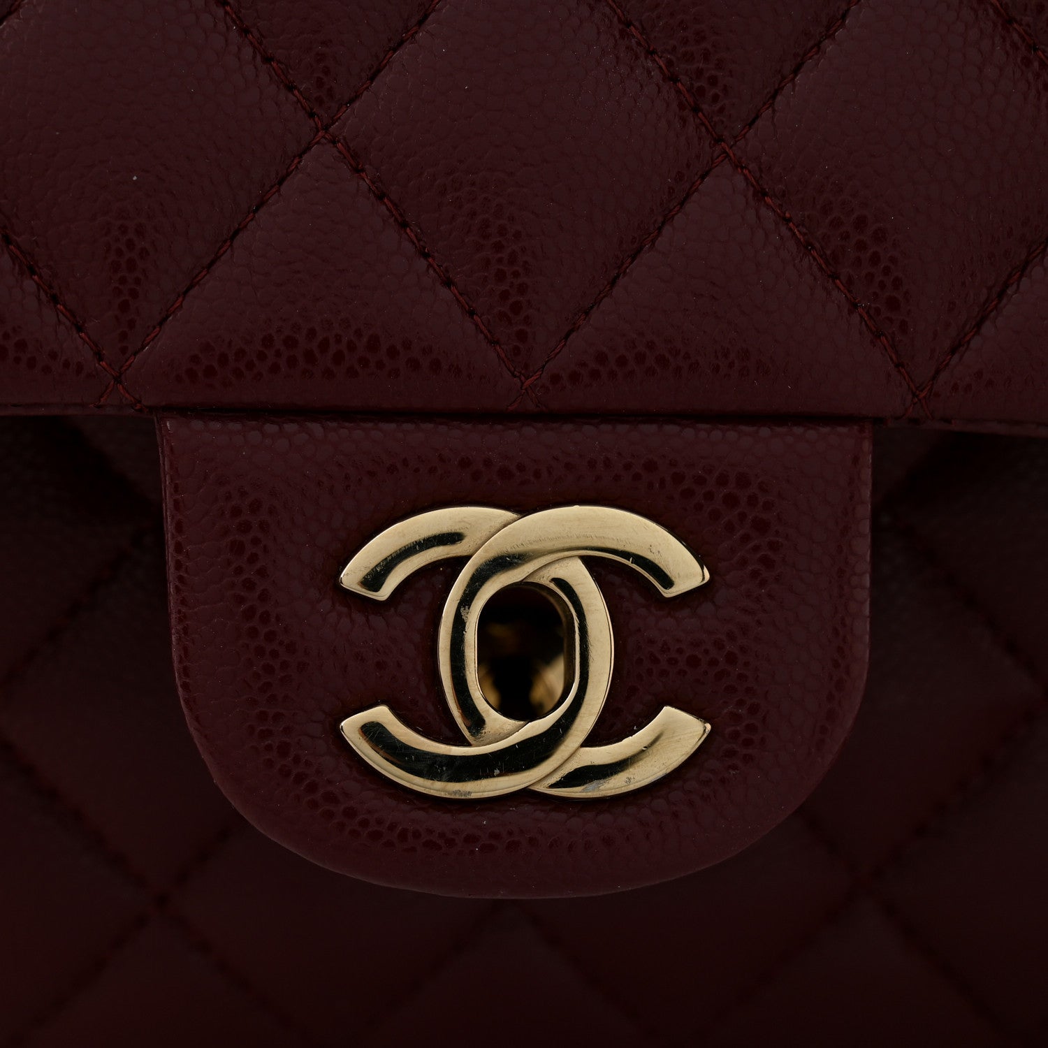 Chanel Caviar Quilted Small Double Flap Burgundy 12 of 13