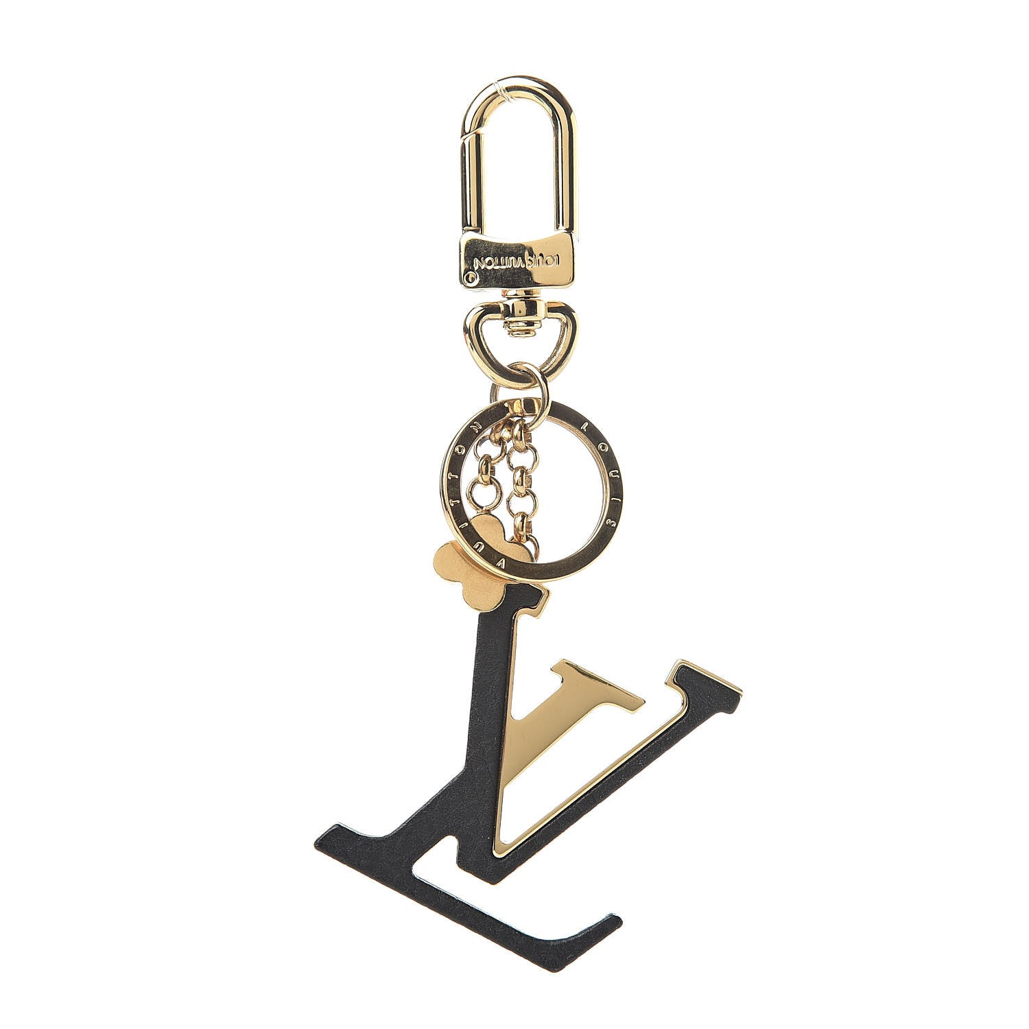 Louis Vuitton Metal Taurillon LV Capucines Bag Charm Key Holder Black 1 of 4