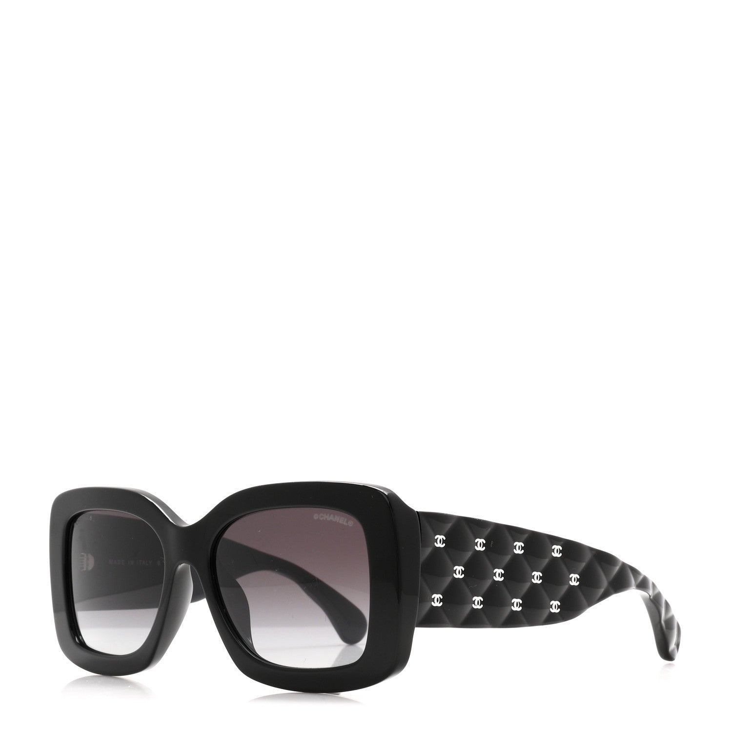 Chanel Acetate Quilted CC Rectangle Sunglasses 5483-A Black 1 of 8