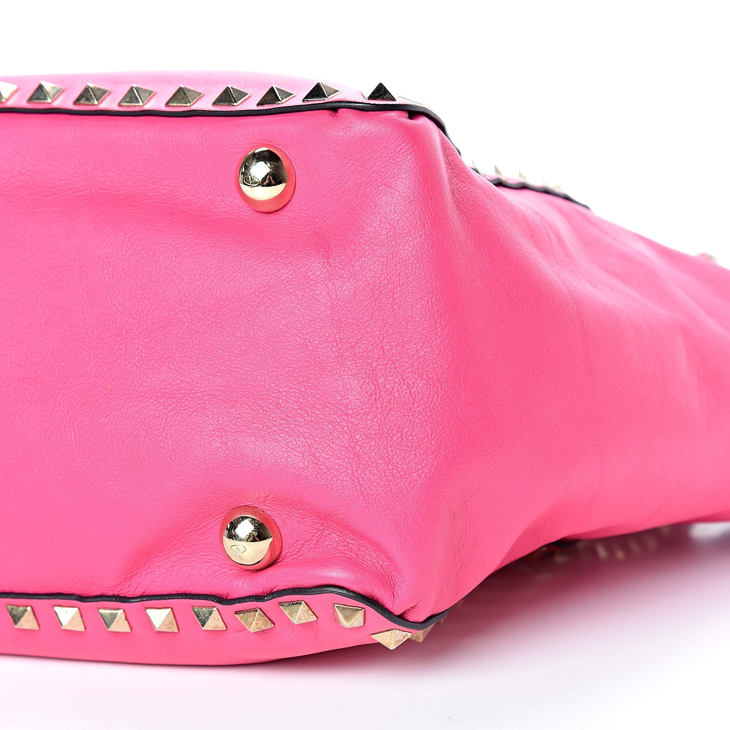Valentino Garavani Vitello Medium Rockstud Tote Pop Fuxia 9 of 14