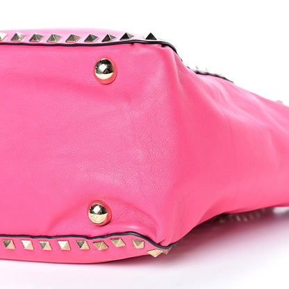 Valentino Garavani Vitello Medium Rockstud Tote Pop Fuxia 9 of 14