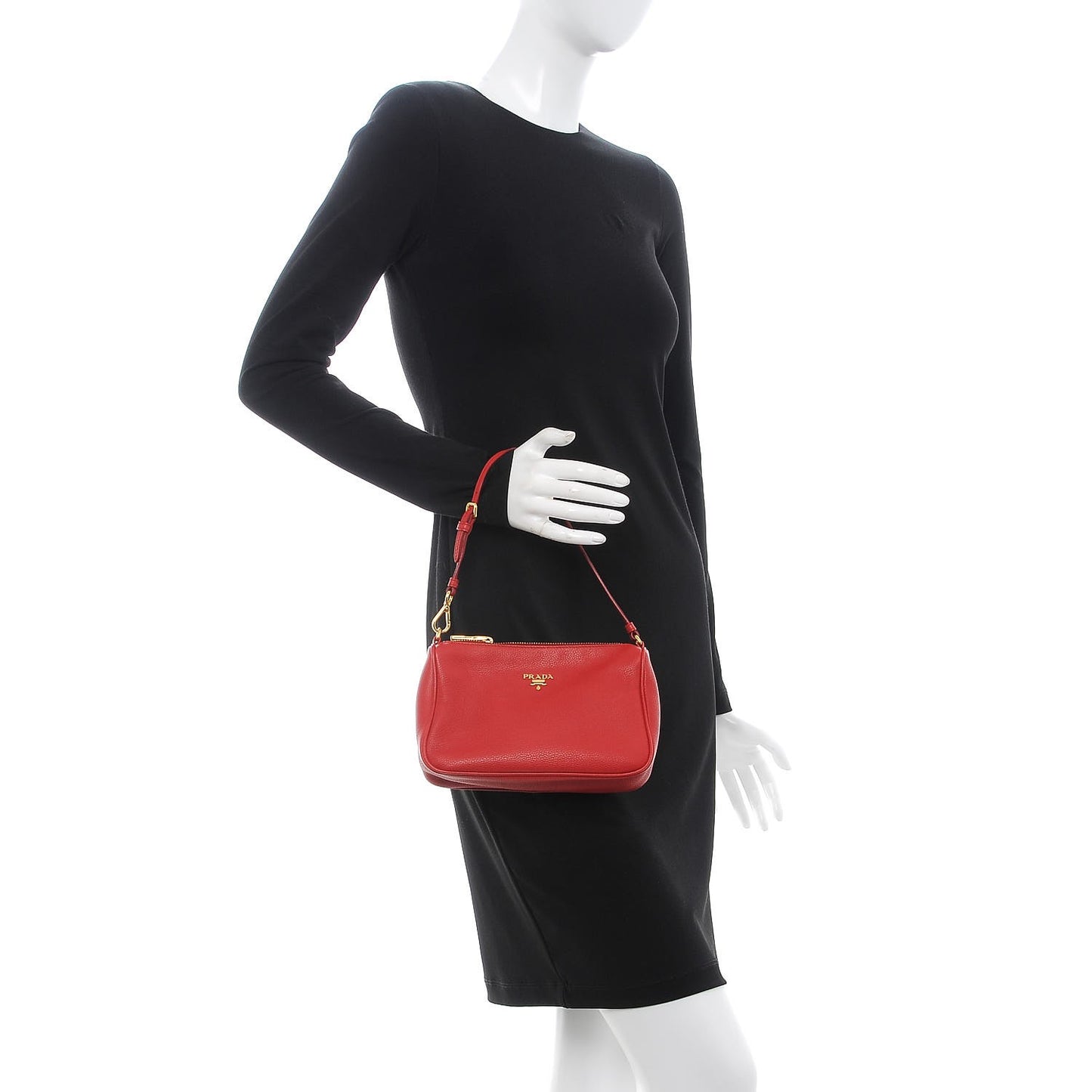 Vitello Daino Pochette Bag Fuoco