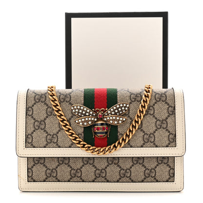 Gucci GG Supreme Monogram Web Queen Margaret Chain Wallet White 10 of 10