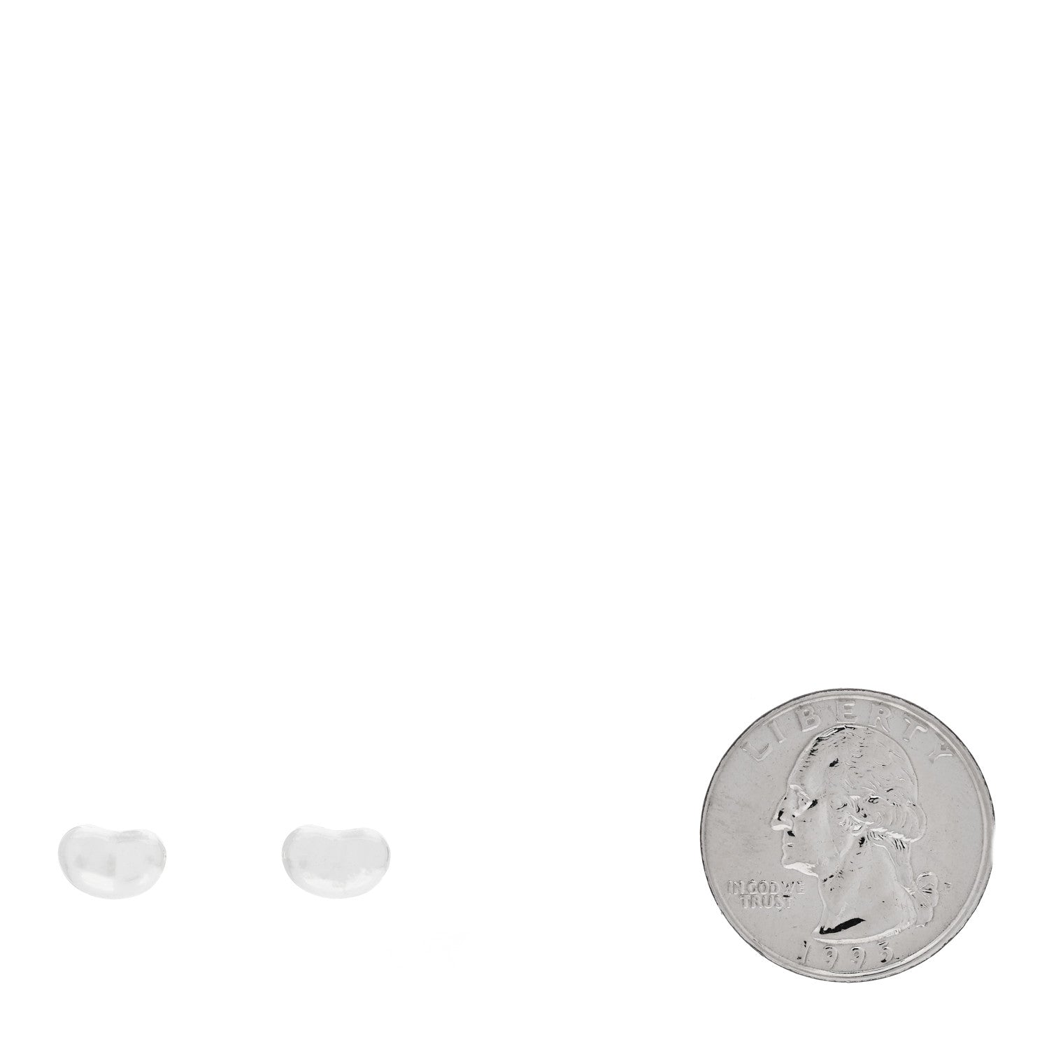 Tiffany Sterling Silver 9mm Elsa Peretti Bean Earrings 2 of 5