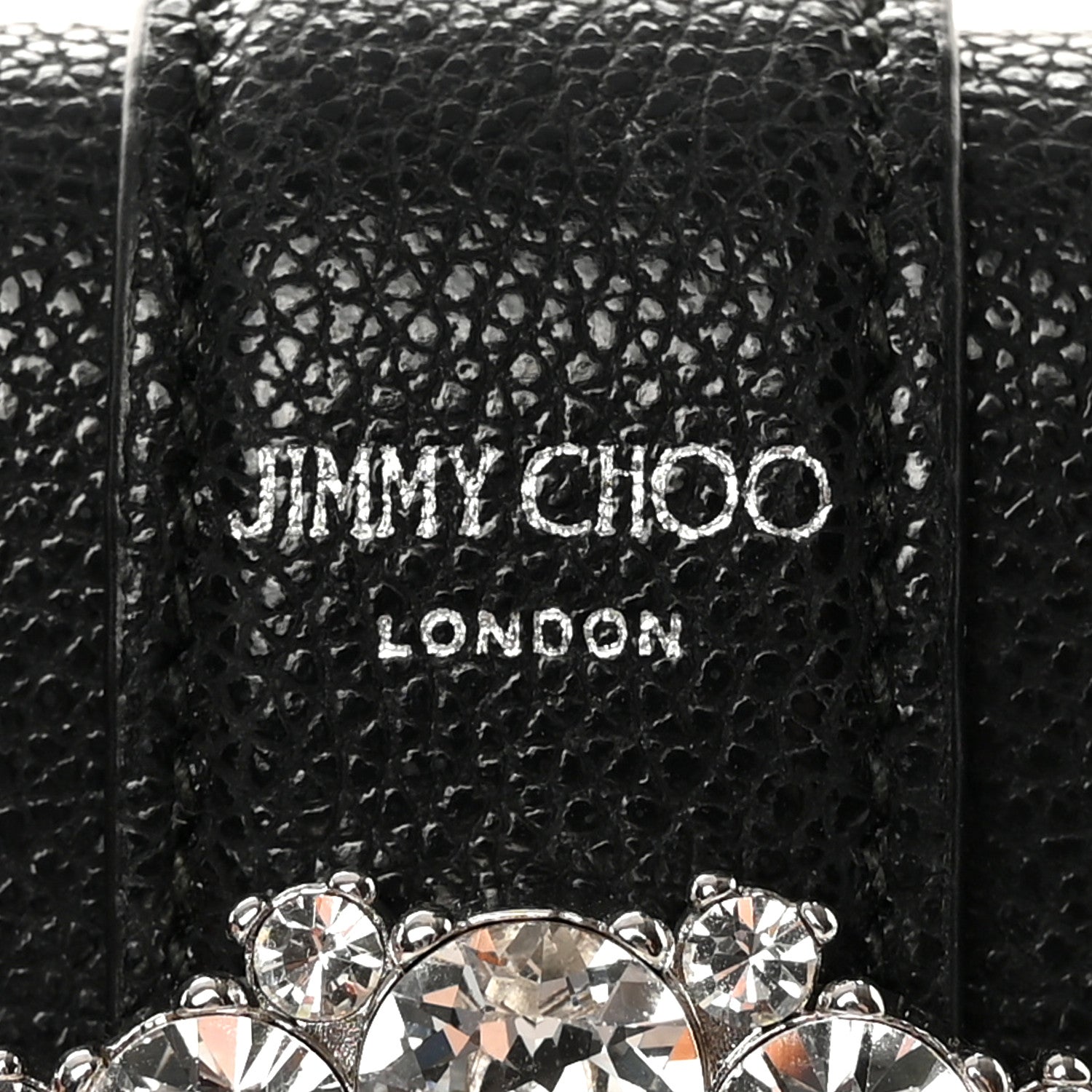 Jimmy Choo Calfskin Crystal Cheri Compact Wallet Black 6 of 17