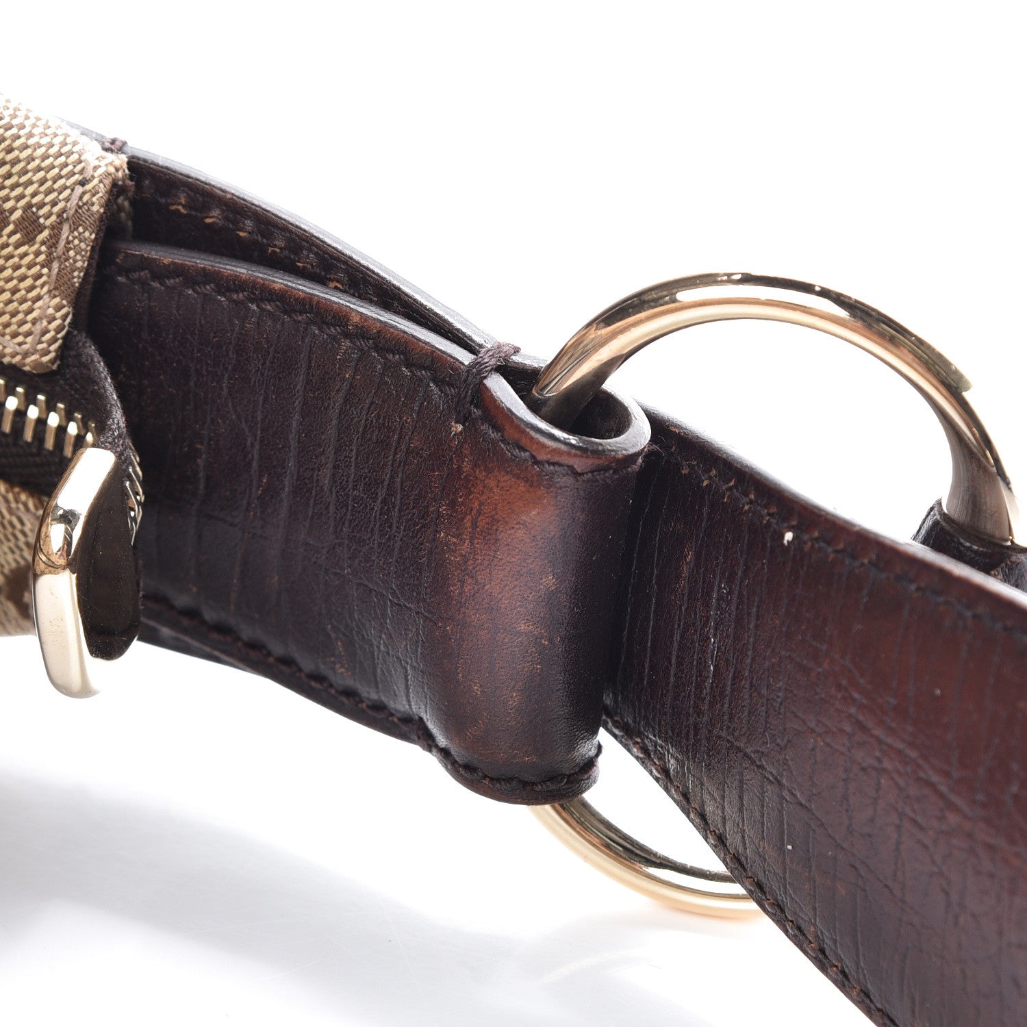 Gucci Monogram Medium Horsebit Chain Hobo Dark Brown 12 of 14