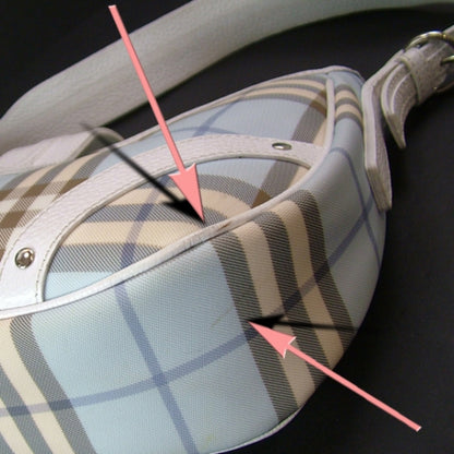 Burberry Bluebell Check Plaid Hobo Blue 6 of 11