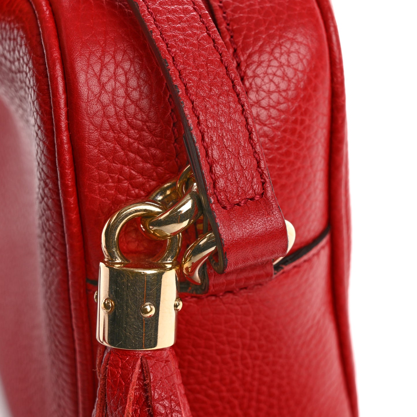 Pebbled Calfskin Small Soho Disco Bag Tabasco Red