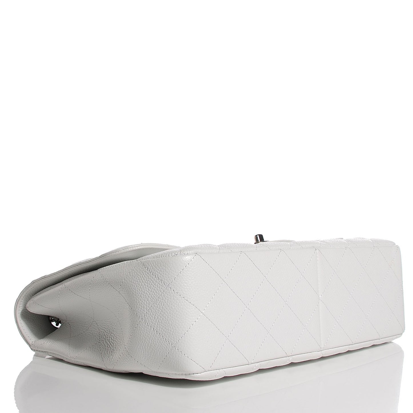 Caviar Quilted Jumbo Single Flap White