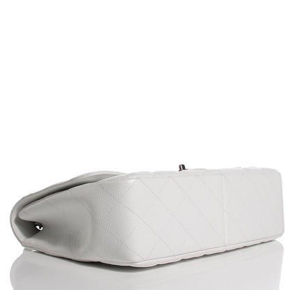 Chanel Caviar Quilted Jumbo Single Flap White 4 of 9