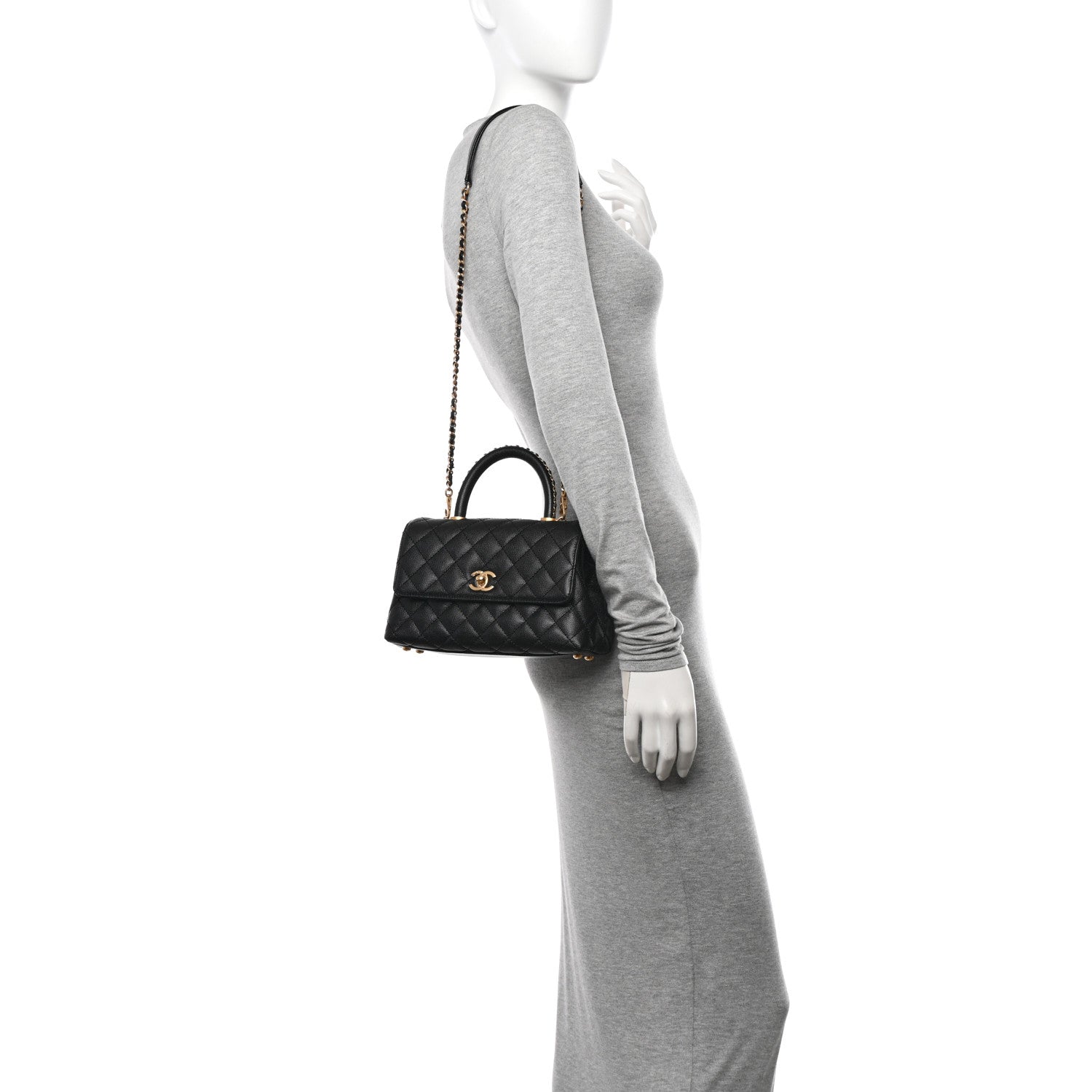 Chanel Caviar Quilted Mini Coco Chain Handle Flap Black 2 of 10