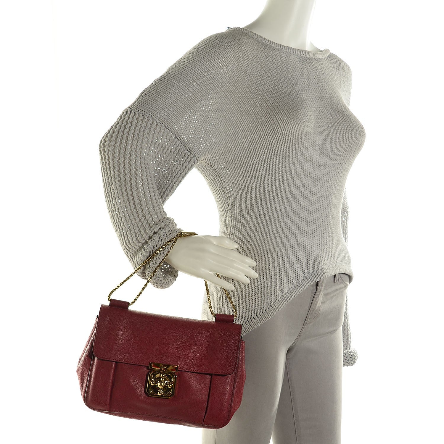 Chloe Calfskin Medium Elsie Shoulder Bag Plum Purple 2 of 8