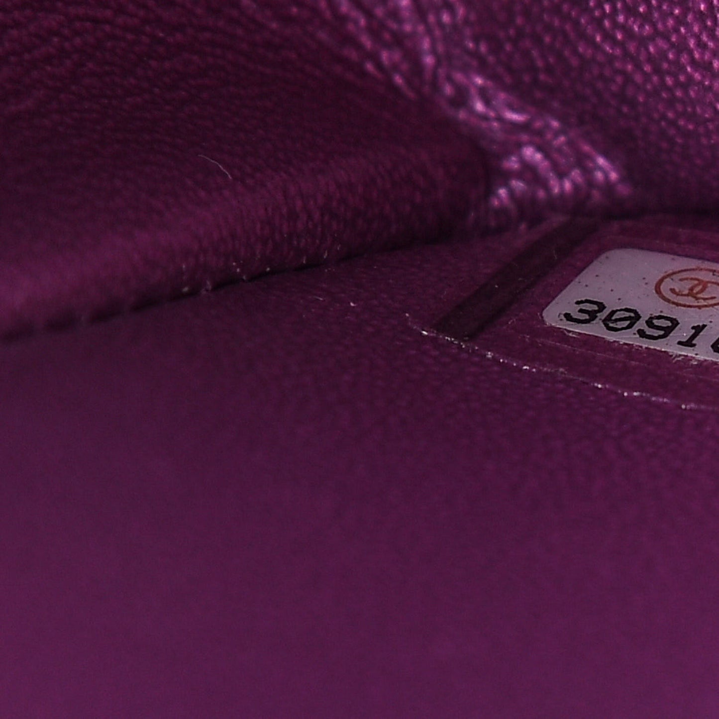 Iridescent Lambskin Quilted Mini Rectangular Flap Purple