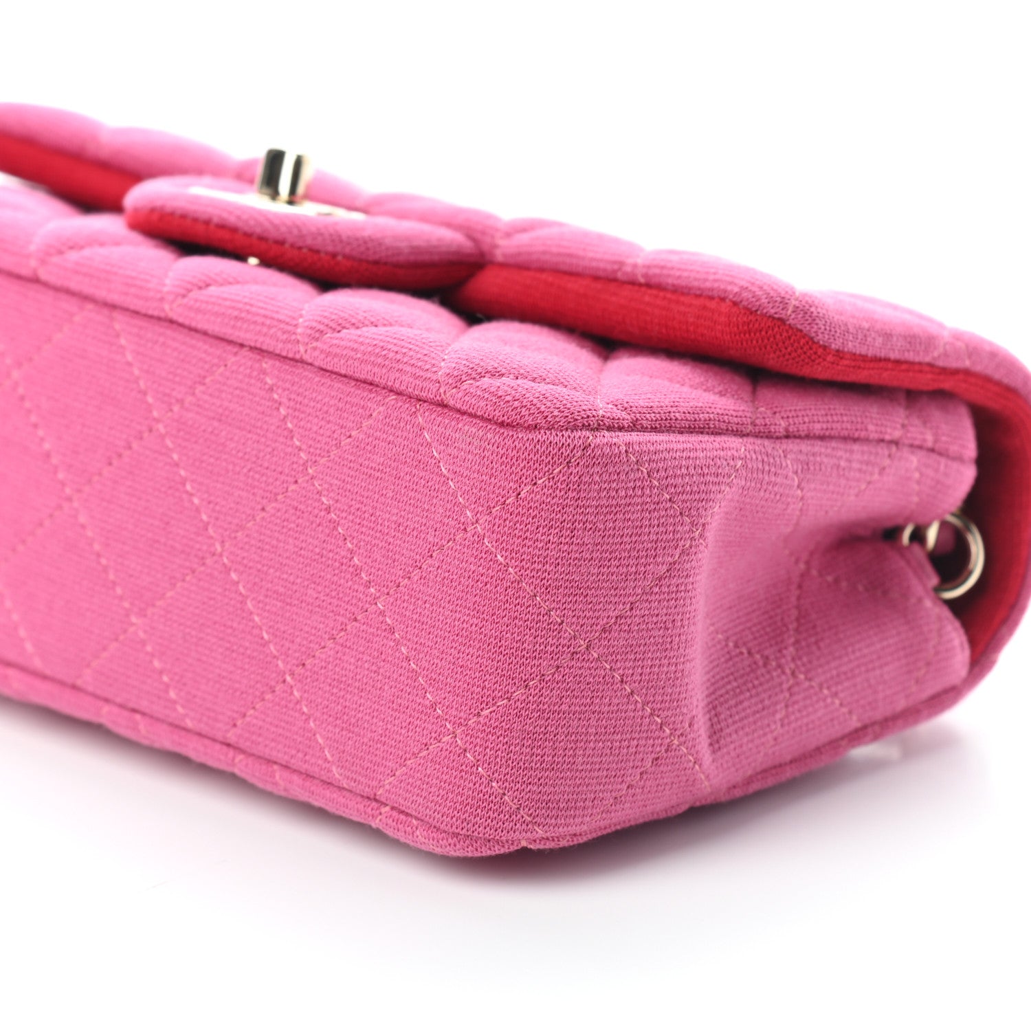 Chanel Jersey Quilted Mini Rectangular Flap Pink 9 of 9