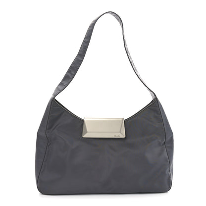 Prada Tessuto Nylon Metal Shoulder Bag Grey 1 of 9