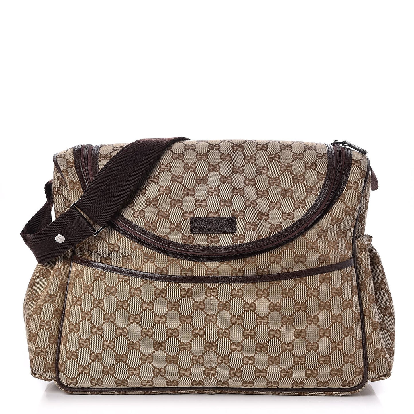 Monogram Natural Pigskin Large Diaper Bag Beige Ebony Cocoa Dark Chocolate