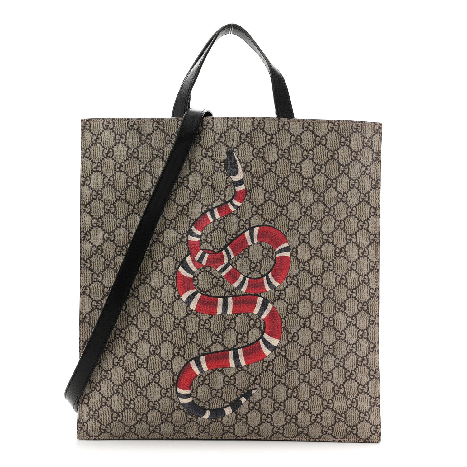Gucci Soft GG Supreme Monogram Kingsnake Vertical Tote  Black 1 of 11