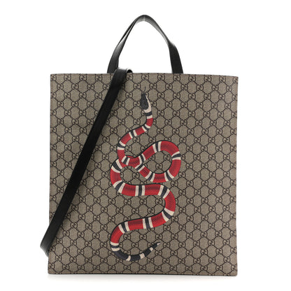 Gucci Soft GG Supreme Monogram Kingsnake Vertical Tote  Black 1 of 11