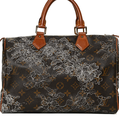 Louis Vuitton Monogram Dentelle Speedy 30 Silver 7 of 15