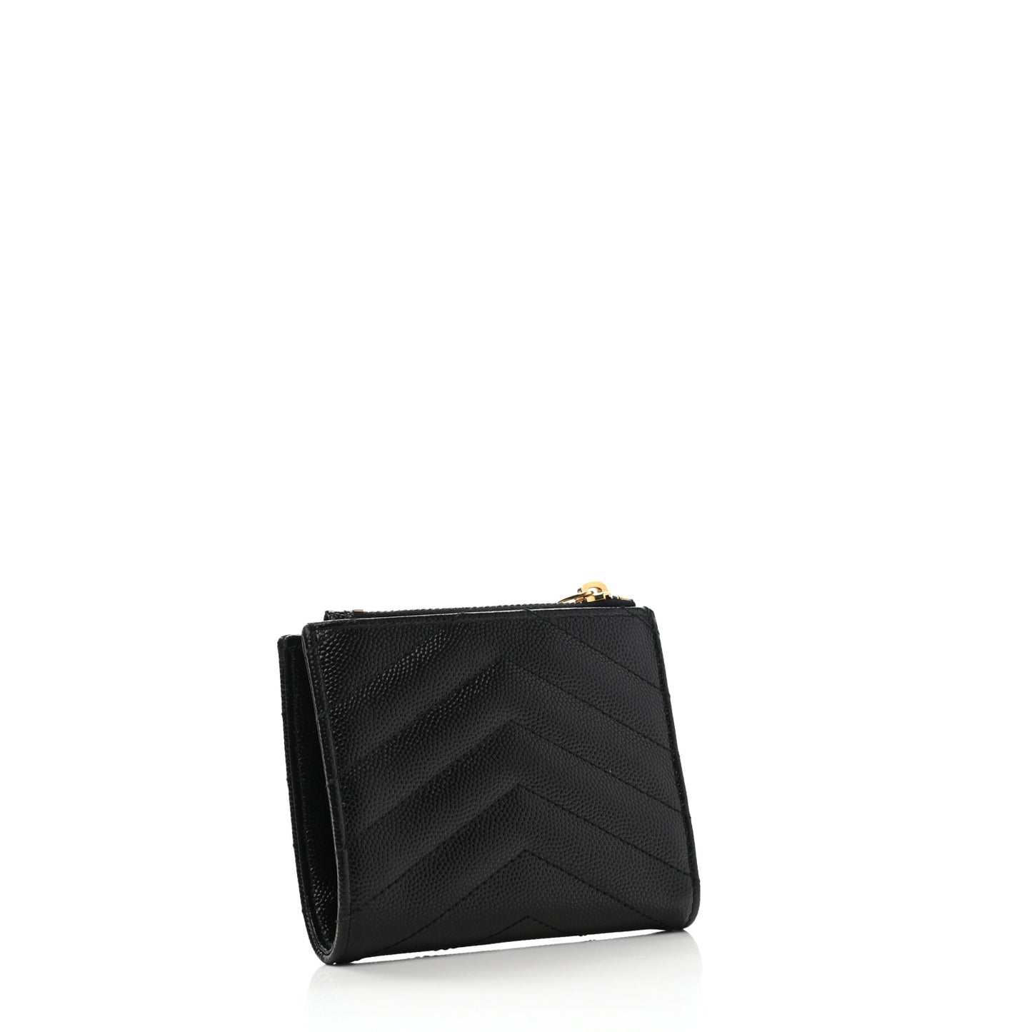 Grain De Poudre Matelasse Chevron Monogram Zipped Card Case Black