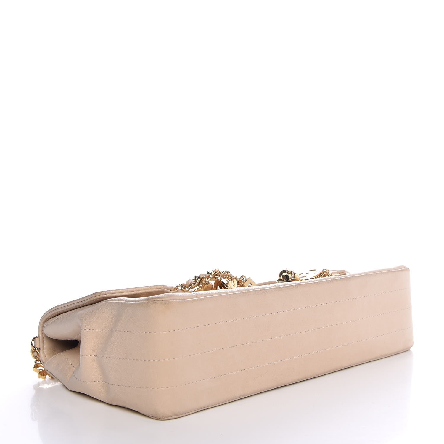 Chanel Lambskin Quilted Crystal Chocolate Bar Charm Flap Beige 5 of 32