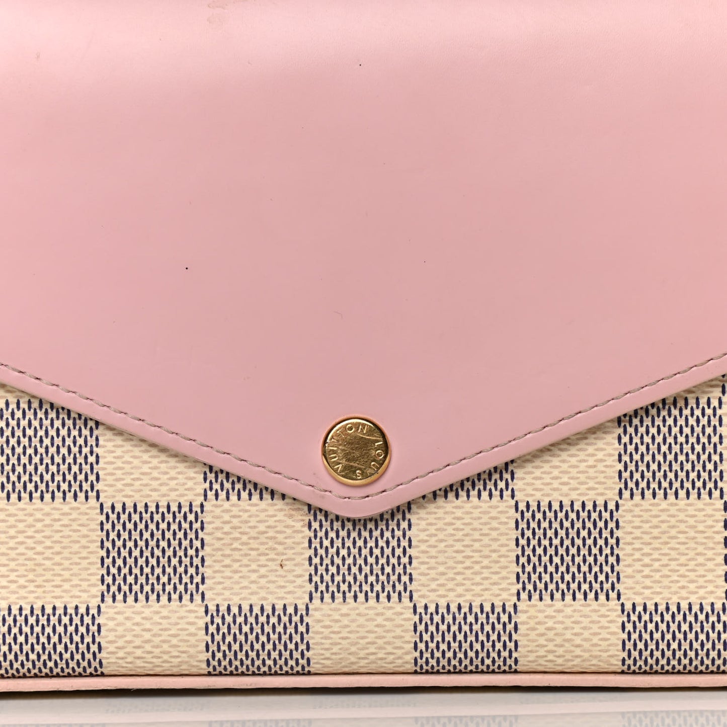 Damier Azur Calfskin Pochette Felicie Eau de Rose