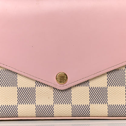 Louis Vuitton Damier Azur Calfskin Pochette Felicie Eau de Rose 10 of 20
