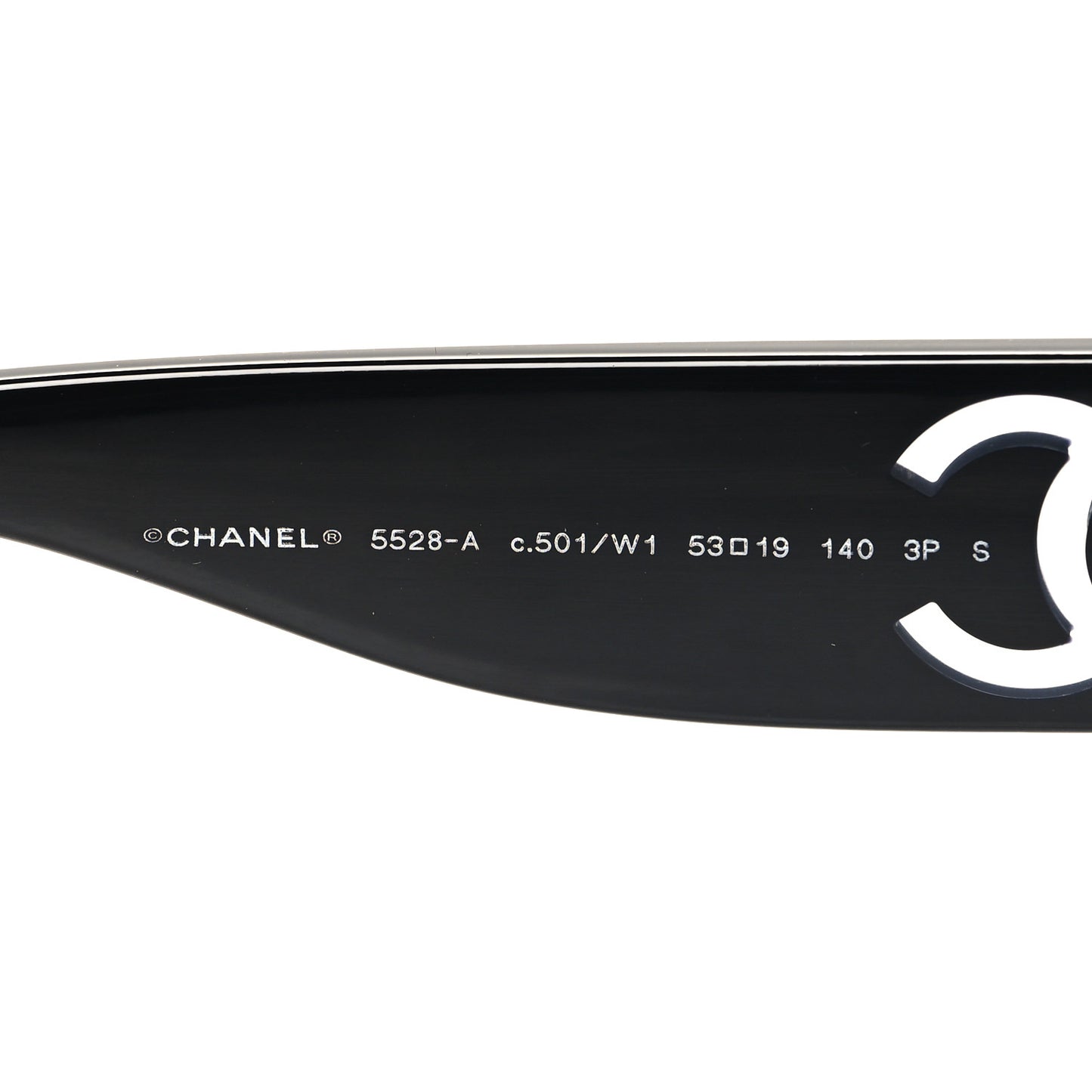Acetate Nyon Oval CC Sunglasses 5528-A Black