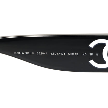 Chanel Acetate Nyon Oval CC Sunglasses 5528-A Black 5 of 7