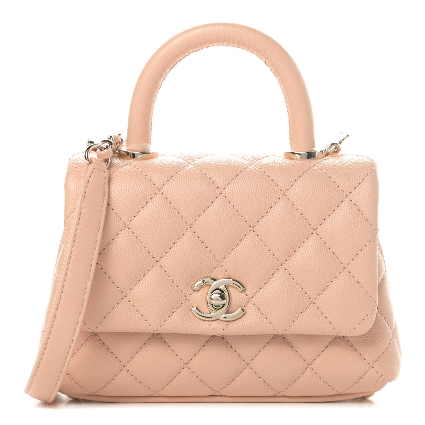 Caviar Quilted Extra Mini Coco Handle Flap Light Pink