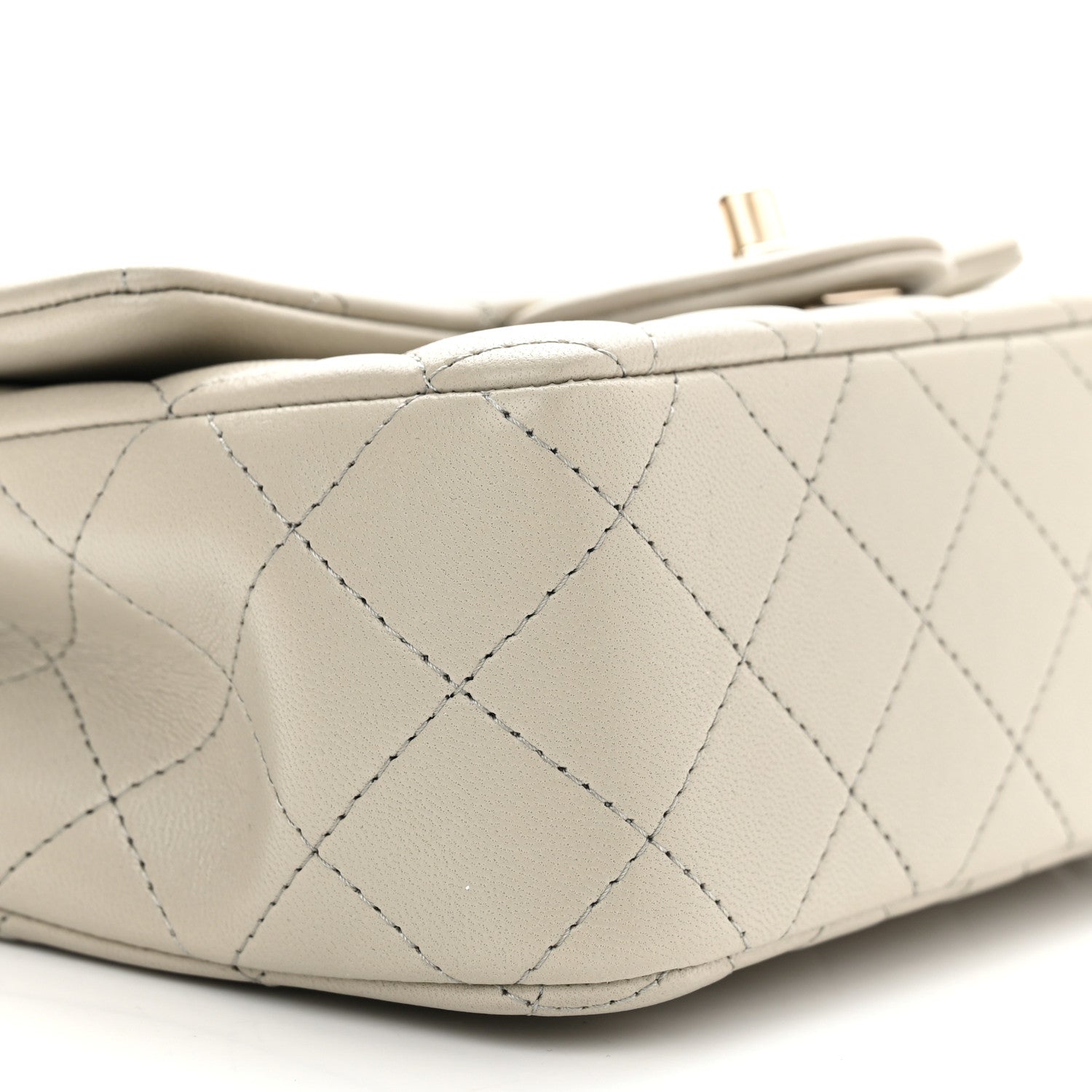 Chanel Lambskin Quilted Mini Rectangular Flap Grey 4 of 11