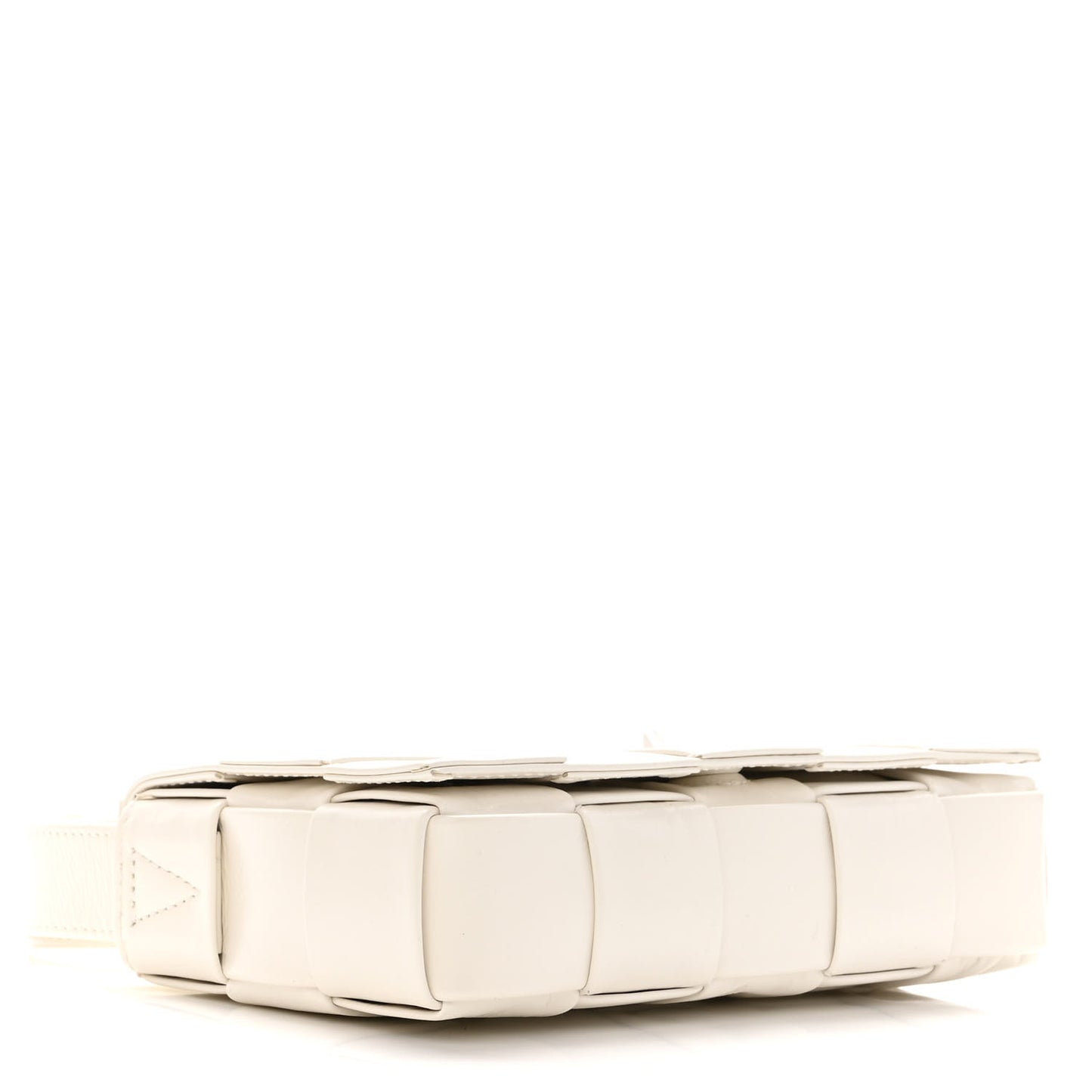 Paper Calfskin Maxi Intreccio Cassette Crossbody Bag White