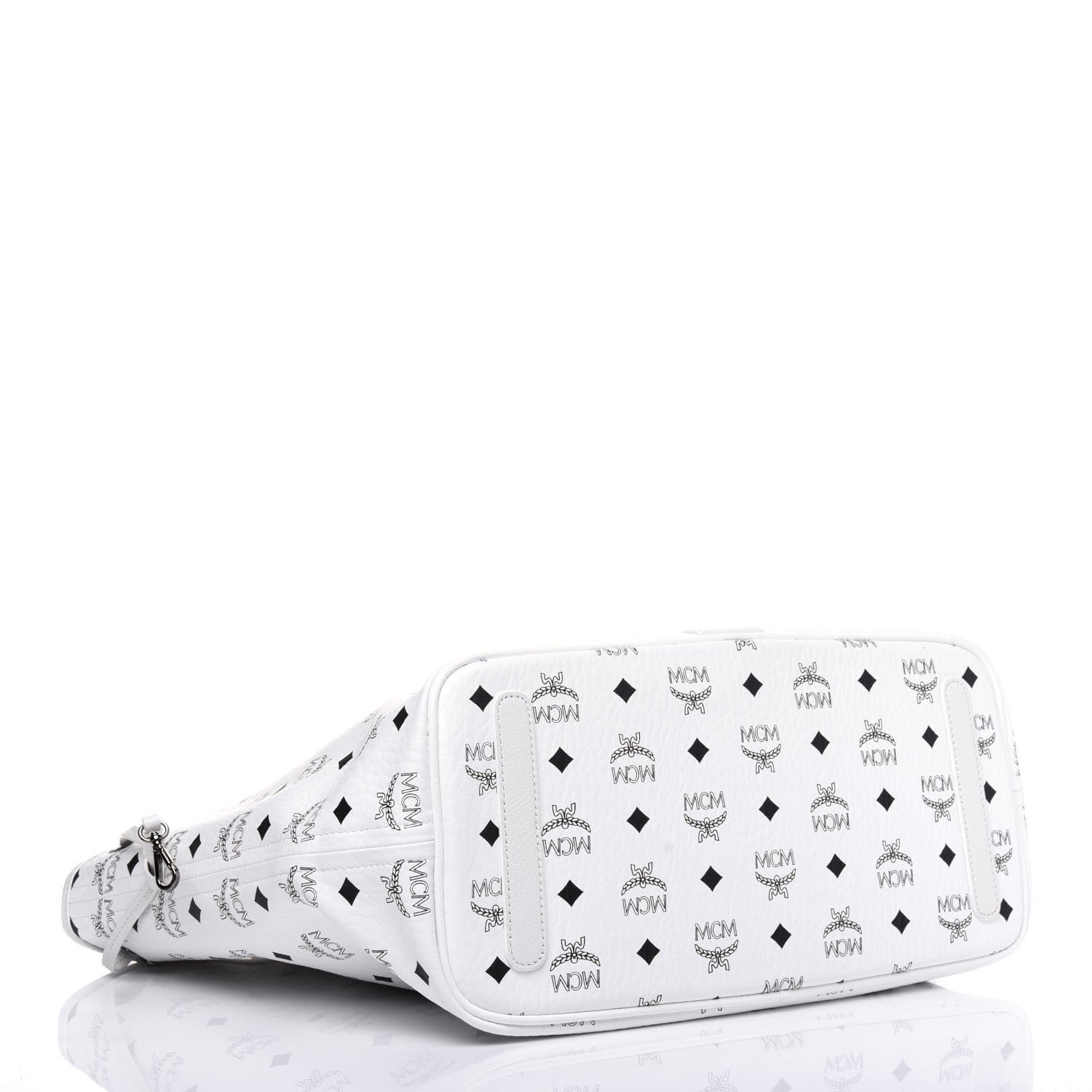 MCM Visetos Medium Liz Reversible Shopper Tote White 6 of 15