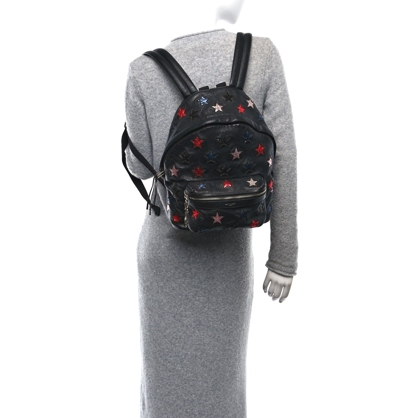 Lambskin Star Applique Mini City California Backpack Black