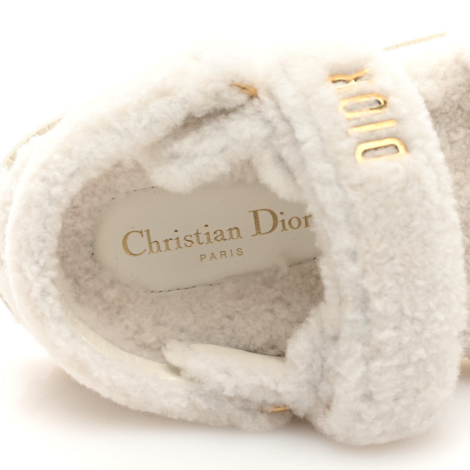 Christian Dior Shearling Dioract 10mm Sandals 39 Off White 7 of 8