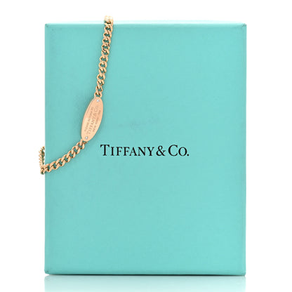 Tiffany 18K Rose Gold Diamond Return To Tiffany Oval ID Bracelet 9 of 10
